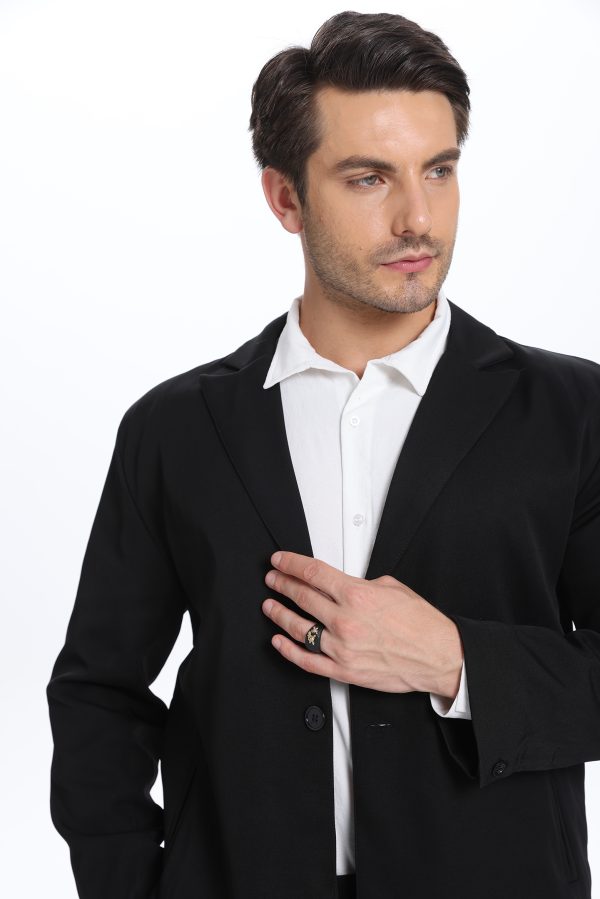 Black Square Ring for Men With Golden Floral Inlays - Image 4