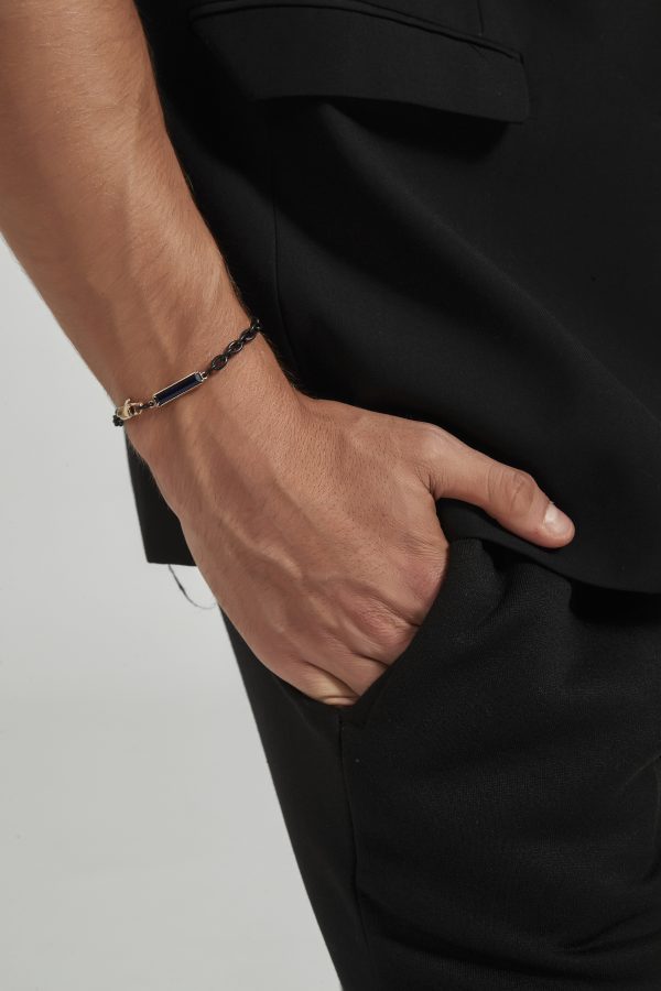Men's unique artistic style gift rectangular gemstone bracelet - Image 3