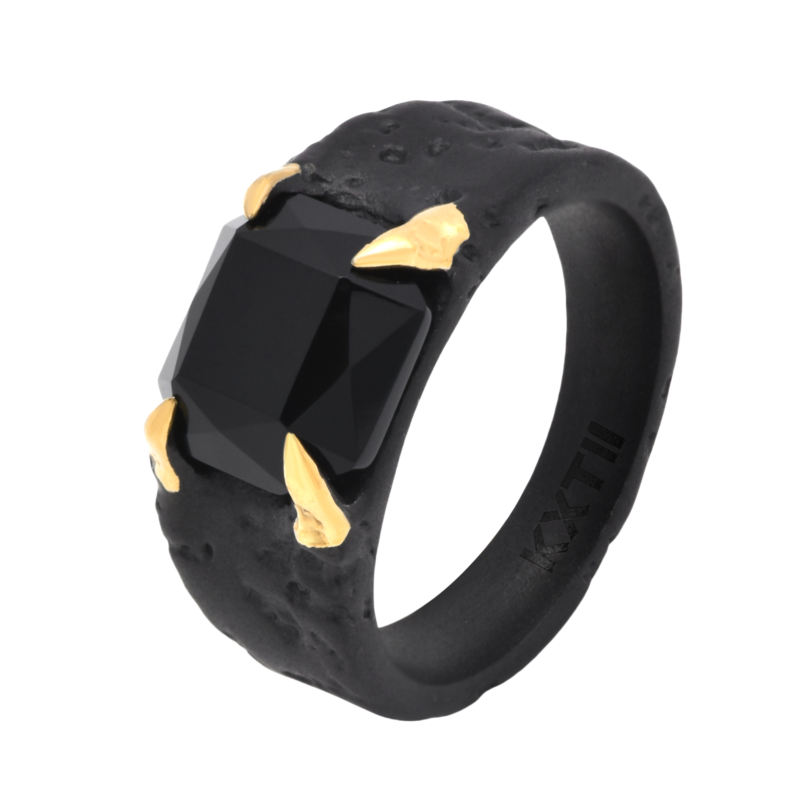 Black Agate Ring With Unique Design Suitable Gifts for Men