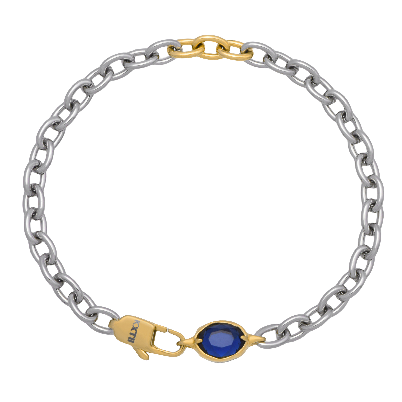 Minimalist Design Men's Gold Sapphire Bracelet
