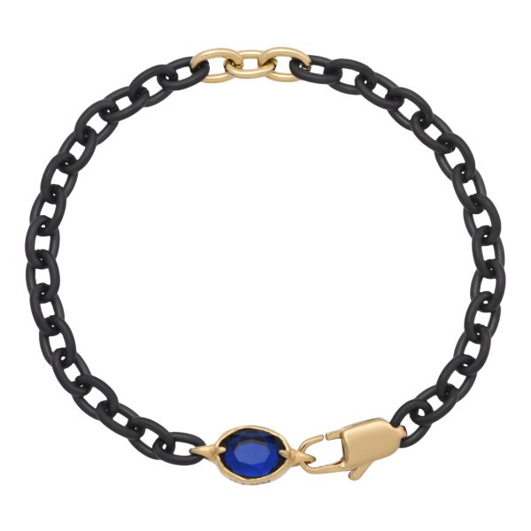 Minimalist Design Men's Gold Sapphire Bracelet - Image 2