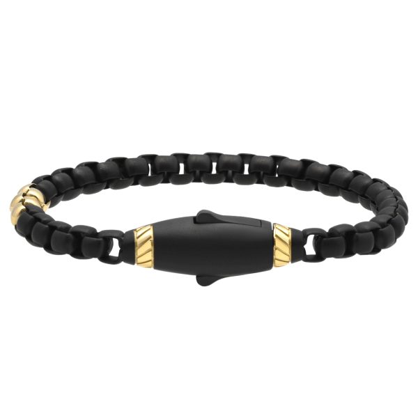 Men's Bracelet Black and Gold