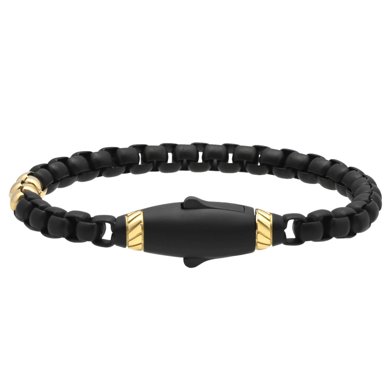 Men's Bracelet Black and Gold