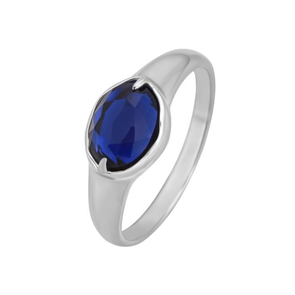 Elegant Black Band Ring With Striking Blue Gemstone (Copy) - Image 3